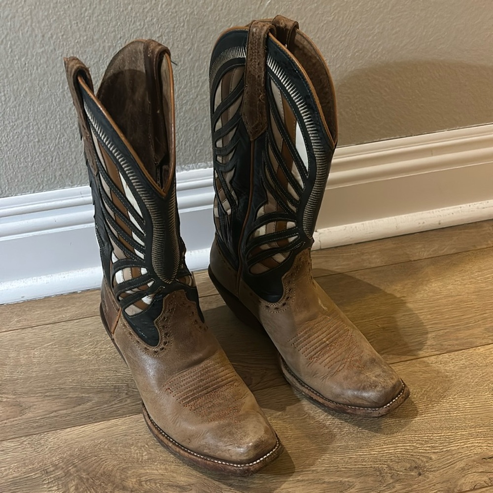 Womens genuine leather cowboy boots size 8